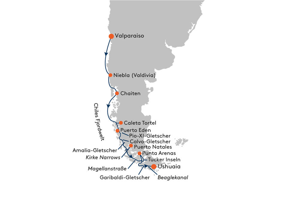 Expedition Chilenische Fjorde  Evolution in Felsen und Wasser verewigt