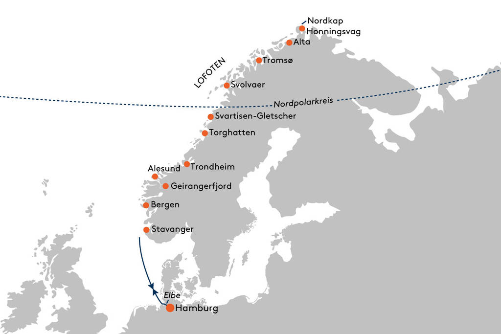 Polarlicht-Abenteuer Norwegen - Inside Passage bis zum Nordkap