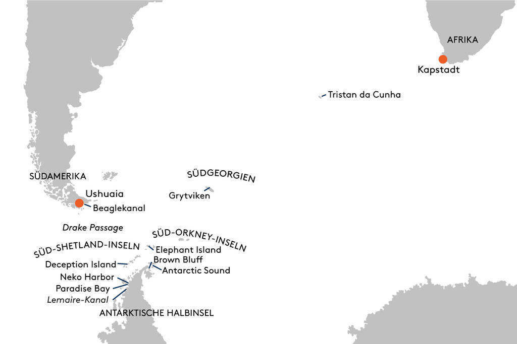 Expedition Antarktis von Kap zu Kap  Polarwelt und Subtropen vereint